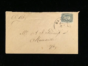 VA DANVILLE CONFEDERATE COVER CSA #12 MARCATA "O B" UFFICIALE BUSINESS IN ALTO A SINISTRA - Foto 1 di 2