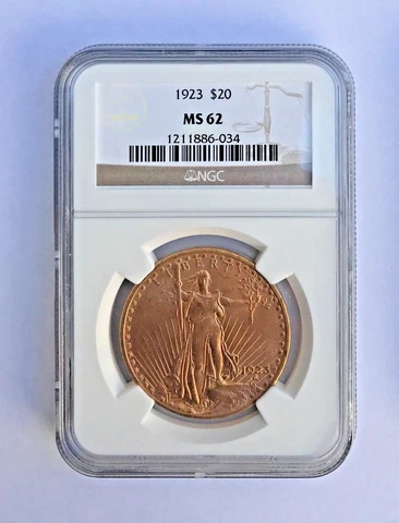 1923 $20 Saint Gaudens NGC MS62 Philadelphia Gold Double Eagle Coin Cover