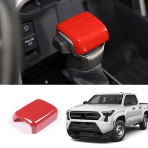 Red ABS Interior Gear Shift Knob Cover Trim For Toyota Tacoma Double/Crew 2024+ - Picture 1 of 7