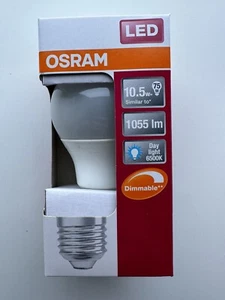 10 Pack Osram LED E27 10.5W Daylight 1055lm Dimmable 6500K Frosted - Picture 1 of 5