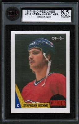 1987 88 OPC O-Pee-Chee #233 Stephane Richer KSA 8.5 NMM+ RC Rookie Canadiens - Image 1 of 4