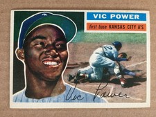1956 Topps #67 Vic Power EX+/NM Condition Kansas City Athletics - White Back