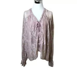 Gimmicks BKE Damen Spitzentop Größe L Coquette Dusty Mauve Ballonärmel gefüttert - Bild 1 von 9