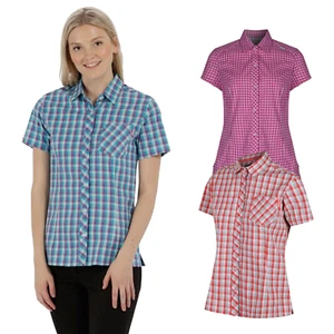Regatta Womens Honshu II Summer Cotton Short Sleeve Check Shirt RRP £35 - Picture 1 of 5