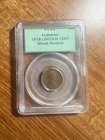 PCGS SAMPLE SLAB Lincoln Wheat Penny Cent  1919  PCGS Rarity 7.5 WOW Cover
