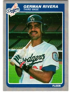 1985 Fleer #382 German Rivera Rookie Card, Los Angeles Dodgers - Image 1 of 2