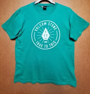Volcom Mens T-shirt Medium Green Volcom Graphic Short Sleeve Cotton Blend - Picture 1 of 11
