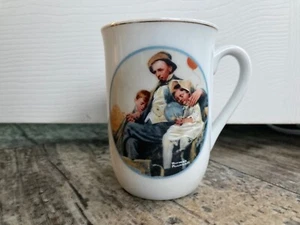 Norman Rockwell Japan Fine Porcelain Gold Trim IMM Coffee Mugs/Cups - Picture 1 of 4