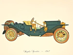 Simplex Speedster 1912 Lithograph Clarence P. Hornung Antique Automobile - Picture 1 of 1