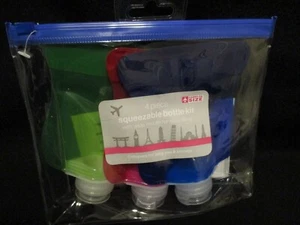 CVS 4 Piezas VIAJE/LLEVAR EN TAMAÑO Paquete de Botellas Exprimibles Fácil de Llenar - TOTALMENTE NUEVO - Imagen 1 de 2