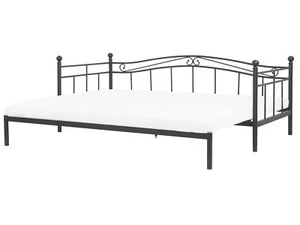 Ausziehbares elegantes Metallbett 90 x 200 cm schwarz Tulle - Bild 1 von 10