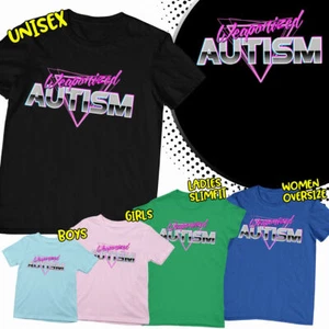 Weaponised Autism 80s Disco Style Awareness Mens Boys Girls T-Shirts Tee -AD#02 - Picture 1 of 7