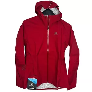 NEW Salomon Womens S Lightning WP Jacket Waterproof Rain Hooded Rio Red $170 - Picture 1 of 14