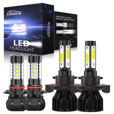 For F-250 F-350 Super Duty 2005-2020 4-Sides LED Headlight + Fog Light Bulbs Kit - Image 1 of 4