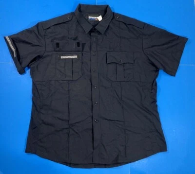 NEW BLAUER MENS 8916 SHORT SLEEVE RAYON SUPERSHIRT ZIP SHIRT DARK NAVY LG TALL - Image 1 of 4