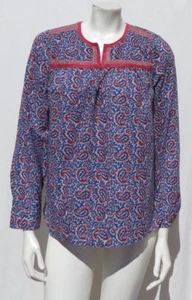J CREW Printed Paisley Cotton Long Sleeve Peasant Shirt Blouse Top size S EUC - Bild 1 von 5
