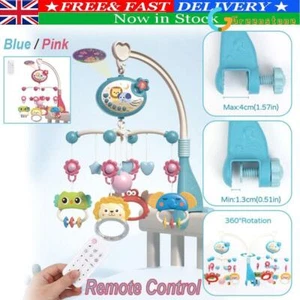 Baby Musical Crib Bed Bell Cot Mobile Moon + Star Dream Light Nusery Lullaby Toy - Picture 1 of 15