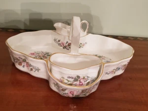 AYNSLEY WILD TUDOR KNOCHEN PORINA ERDBEERE SERVIERKORB MIT CREMEMASCHINE & ZUCKERSCHALE - Bild 1 von 12