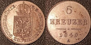 Austria - Francesco I - 6 Kreuzer Argento 1849 A, Vienna SUP! KM#2200 - Bild 1 von 1
