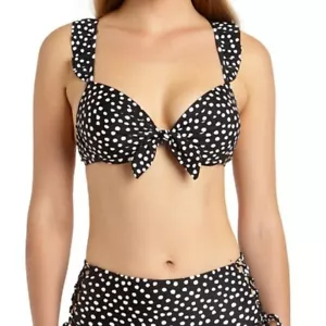 California Waves Ruffle Polka Dot Underwire Push-Up Bikini Top - Picture 1 of 9