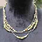 Womens Clear Pearlstone Multi Beaded Bib Necklace Jewellery with Lobster Clasp
