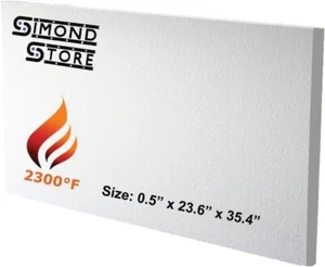 Ceramic Fiber Insulation Board (1/2" X 23.6" X 35.4") (2300F) Thermal Insulation - Picture 1 of 9