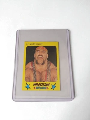 🔥1986 Tarjeta de lucha libre Monty Gum Wrestling Stars #32 Nikita Koloff Foto 1 de 2