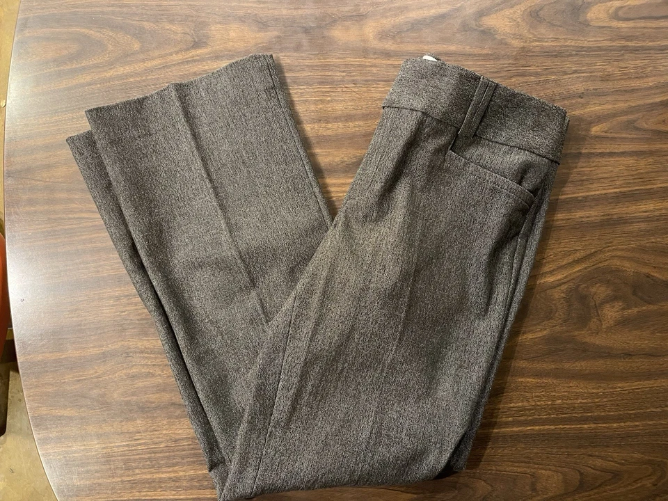 Pantalones acampanados cortos Banana Republic Sloan Fit marrón tweed talla 14 elásticos nuevos con etiquetas Foto 1 de 4