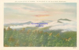 De colección Sunrise Clouds Blue Ridge Mountains Western North Carolina Lino PC Sin publicar - Imagen 1 de 2