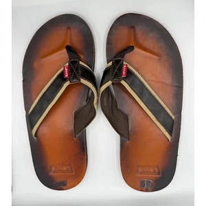 Levi's Herren 11,5 Heartland LE J2 Flip Flop Sandalen braun Riemen Freizeit Urlaub - Bild 1 von 7