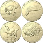 AUSTRALIAN DINOSAURS SET OF 4 ONE DOLLAR 2022  COINS DINO $1 DINOSAUR   UNC