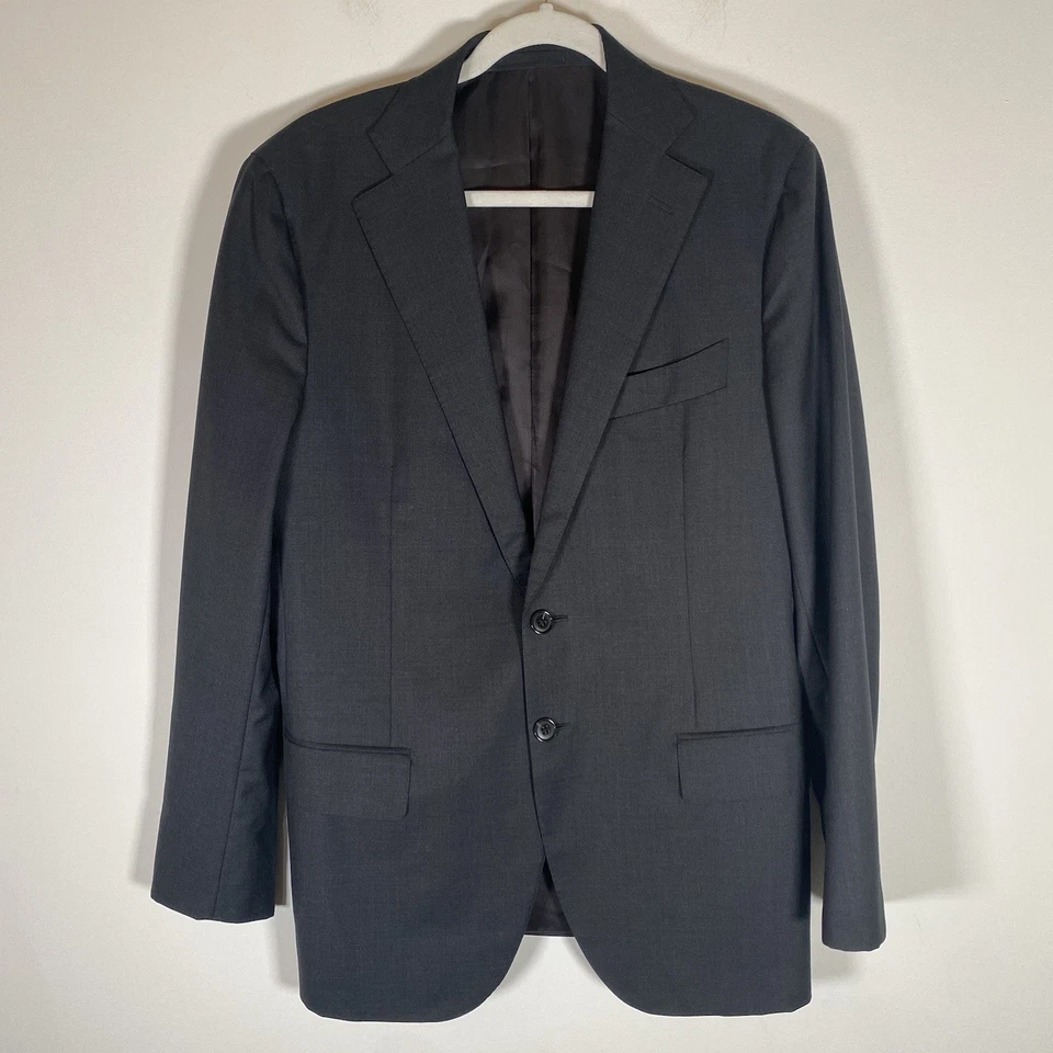 Blazer de tela adecuado para hombre 40R abrigo deportivo de lana carbón chaqueta puño de cirujano Foto 1 de 4