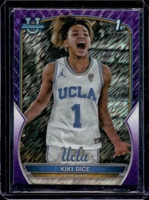 2022-23 Bowman Chrome U Kiki Rice Purple Shimmer Refractor #24 Bruins - image 1 of 2
