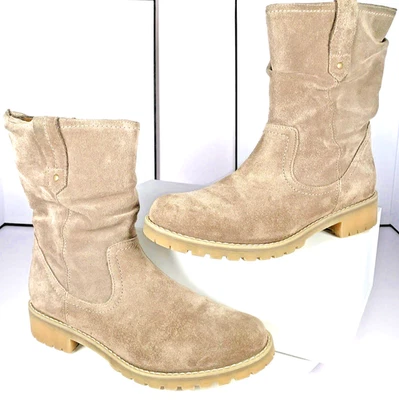 Eric Michael Mujer Texas Botines Taupe Gamuza Slouchy Western Boot, EU40/9.5-10 Foto 1 de 4