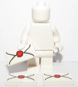 Lego 3 x White Envelope Tile 1x2   Minifig Not Inc  Letter To Santa Xmas Postman - Picture 1 of 1