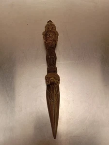 Antique Handmade Tantrik Tibetan Bronze Phurba, The Ritual Dagger, Nepal - Picture 1 of 7