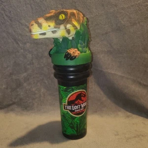1997 Jurassic Park The Lost World Raptor Head Cup Universal Studios Dino Tumbler - Picture 1 of 8