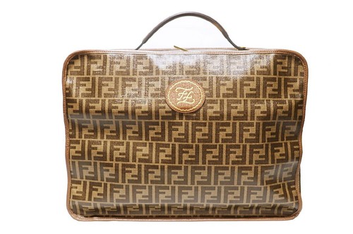 Borsa da viaggio pieghevole Fendi 7Vv138 A8V4 F18Au Zucca tela rivestita usata popolare Grea