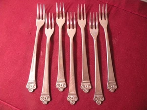 Set Of 7 national stainless Edgemont seafood cocktail forks 5 7/8" - Picture 1 of 5