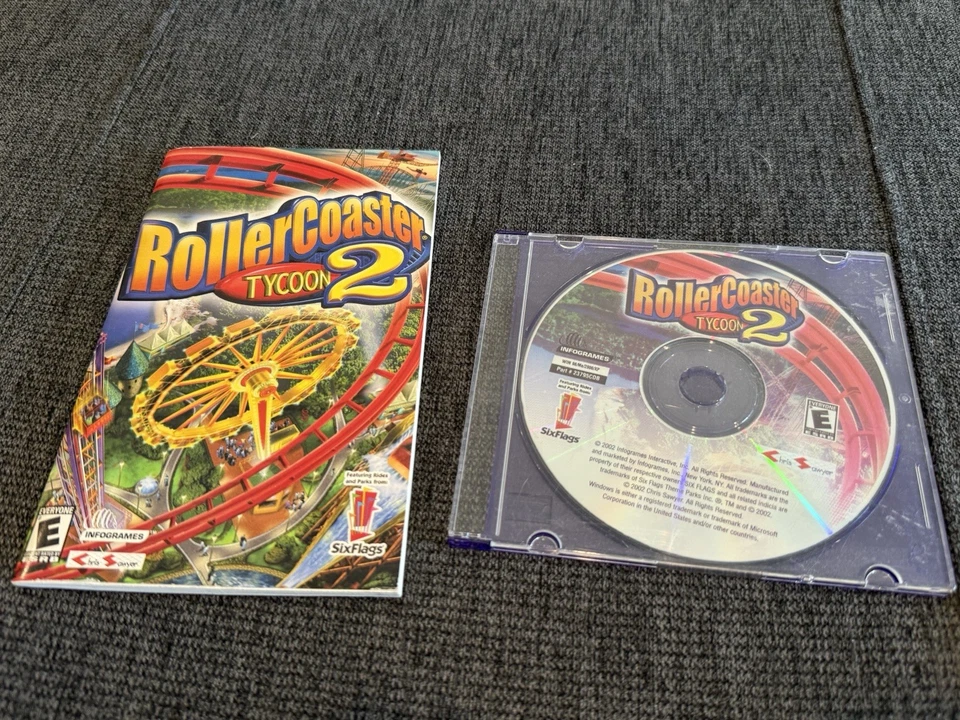 Roller Coaster Tycoon 2 PC Computer Game 2002 Disc and Instruction Booklet - Image 1 of 1