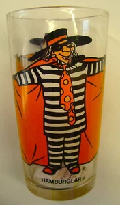 1970s 1st Printing McDonald's Hamburglar Glass Dark Orange No Date No Slogan Ex - Picture 1 of 5