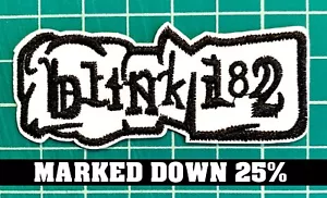 Blink 182 Black & White Logo 25% OFF! Embroidered Iron On Patch - Picture 1 of 4