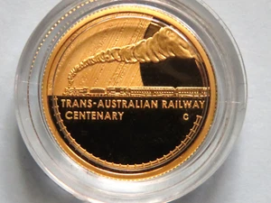Australia. 2017 Gold 10 Dollars - 1/10oz.. Trans Australian Rail. Cased PROOF - Picture 1 of 5