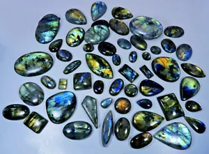 Lote al por mayor de piedras preciosas cabujón labradorita natural 5000 quilates/60 piezas envío gratuito - Imagen 1 de 4