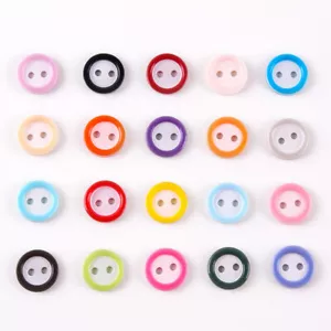 DIY 100pcs Mixed Colors Resin Buttons Fit Sewing or Scrapbooking 11mm - Picture 1 of 5