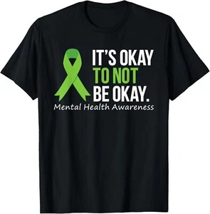 Its Okay To Not Be Okay Shirt Mental Health Awareness Ribbon T-Shirt - Picture 1 of 17