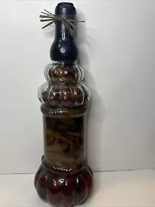 Oil Vinegar Infused Green & Red Peppers Decorative Kitchen Glass Bottle 21 x 7” - Picture 1 of 5