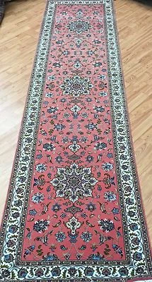 Alfombra Oriental Corredor Turco Floral 2'6" x 10' Nueva - 400 KPSI - Hecha a Mano  Foto 1 de 4