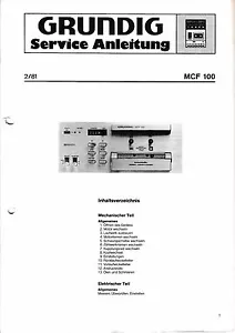 Service Manual Instructions for Grundig Mcf 100 - Bild 1 von 1
