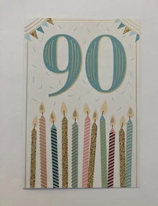 Happy 90th Birthday Ninety Candles Shine Today 5”x7” Hallmark Greeting Card - Picture 1 of 4